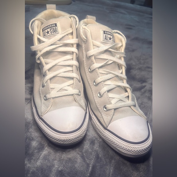 Converse Chuck Taylor All Star hi top sneakers light gray color Size 10 Unisex - Picture 9 of 16